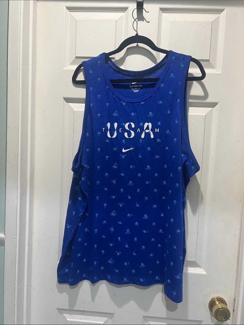 Nike Blue USA Graphic Athletic Tank Top